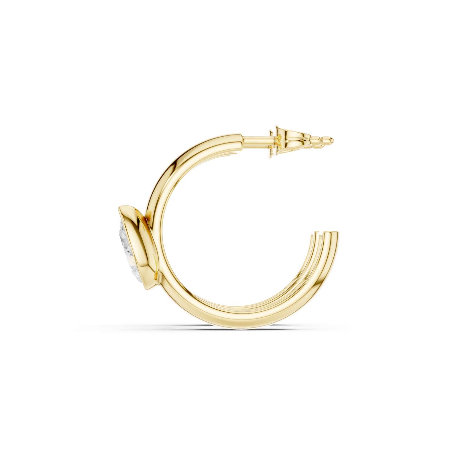 Pear Elegance Lab Grown Diamond Huggie Earrings