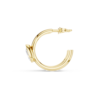 Pear Elegance Lab Grown Diamond Huggie Earrings
