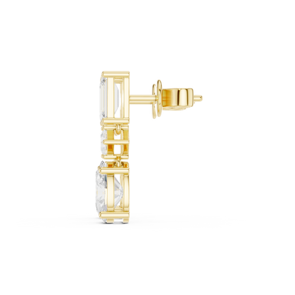 Trivelle Three Step Multi Shape Lab Diamond Earrings