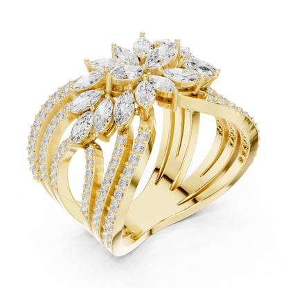 Enchanting Petals Perfect Cocktail Lab Diamond Ring