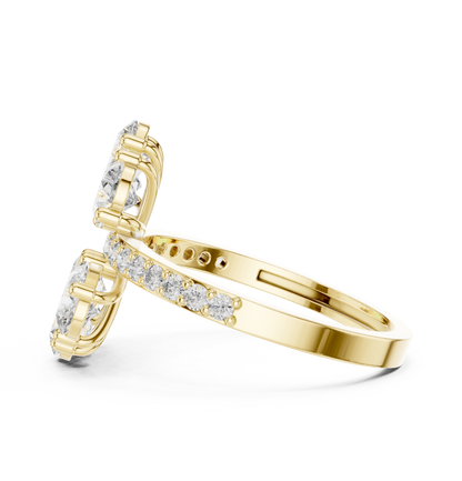 Gleaming Large Flower Lab Diamond Ring For Women