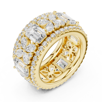 Wide Butterfly Multi-Shape Lab Grown Diamond Eternity Band Ring