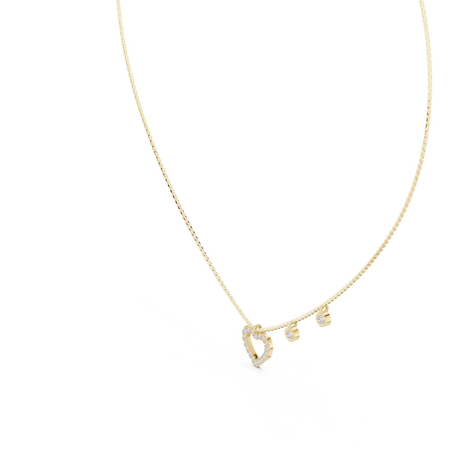 Heart Charm Lab Grown Diamond Necklace for Women | Love Pendant for Anniversary & Gift