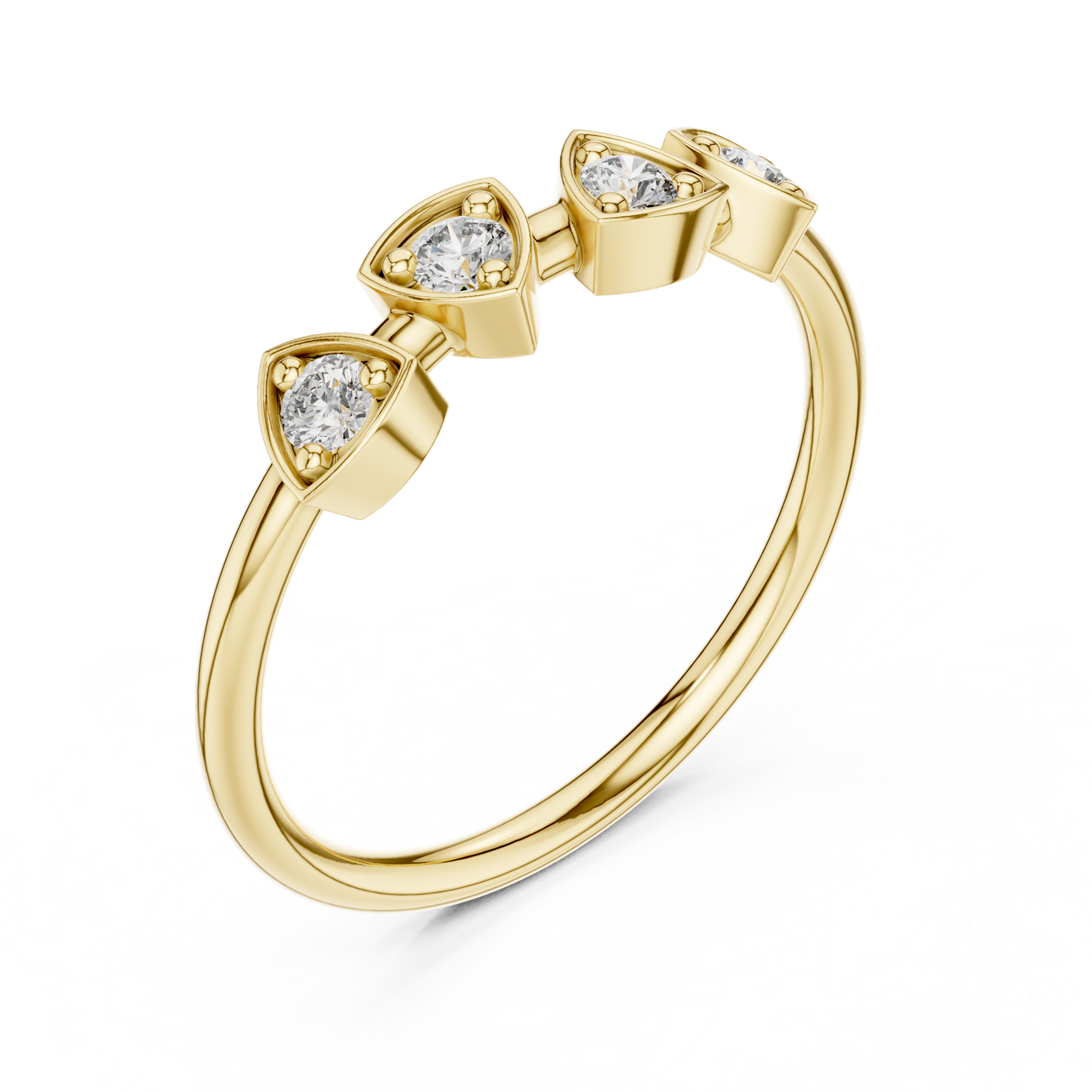 Trillia Quad Positive Spark – Lab Diamond Trilliant Bezel Ring
