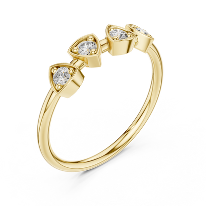 Trillia Quad Positive Spark – Lab Diamond Trilliant Bezel Ring