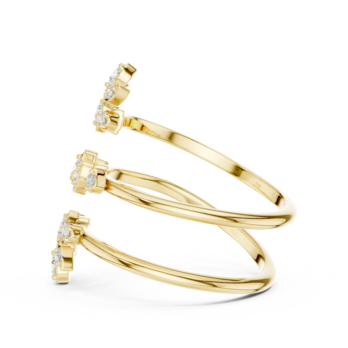 Flower N Petal Spiral Lab Diamond Ring