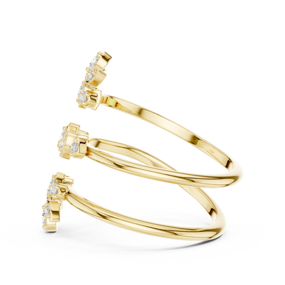 Flower N Petal Spiral Lab Diamond Ring