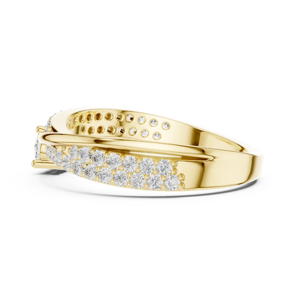 Celestial Cross Round Lab Diamond Split Shank Engagement Ring