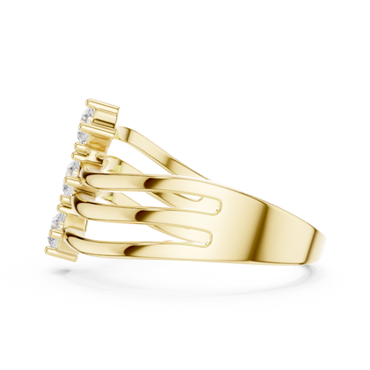 Three Drops of Light Lab Diamond Curved Ring