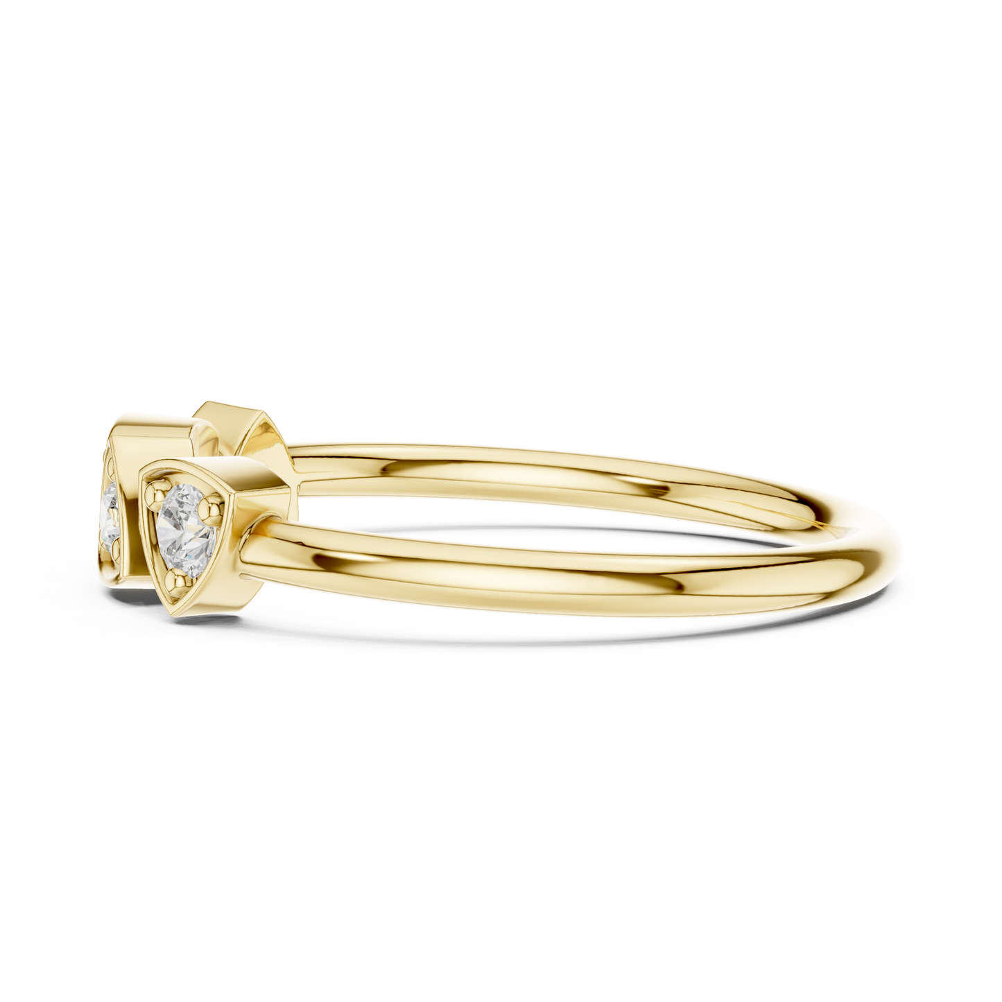 Trillia Quad Positive Spark – Lab Diamond Trilliant Bezel Ring