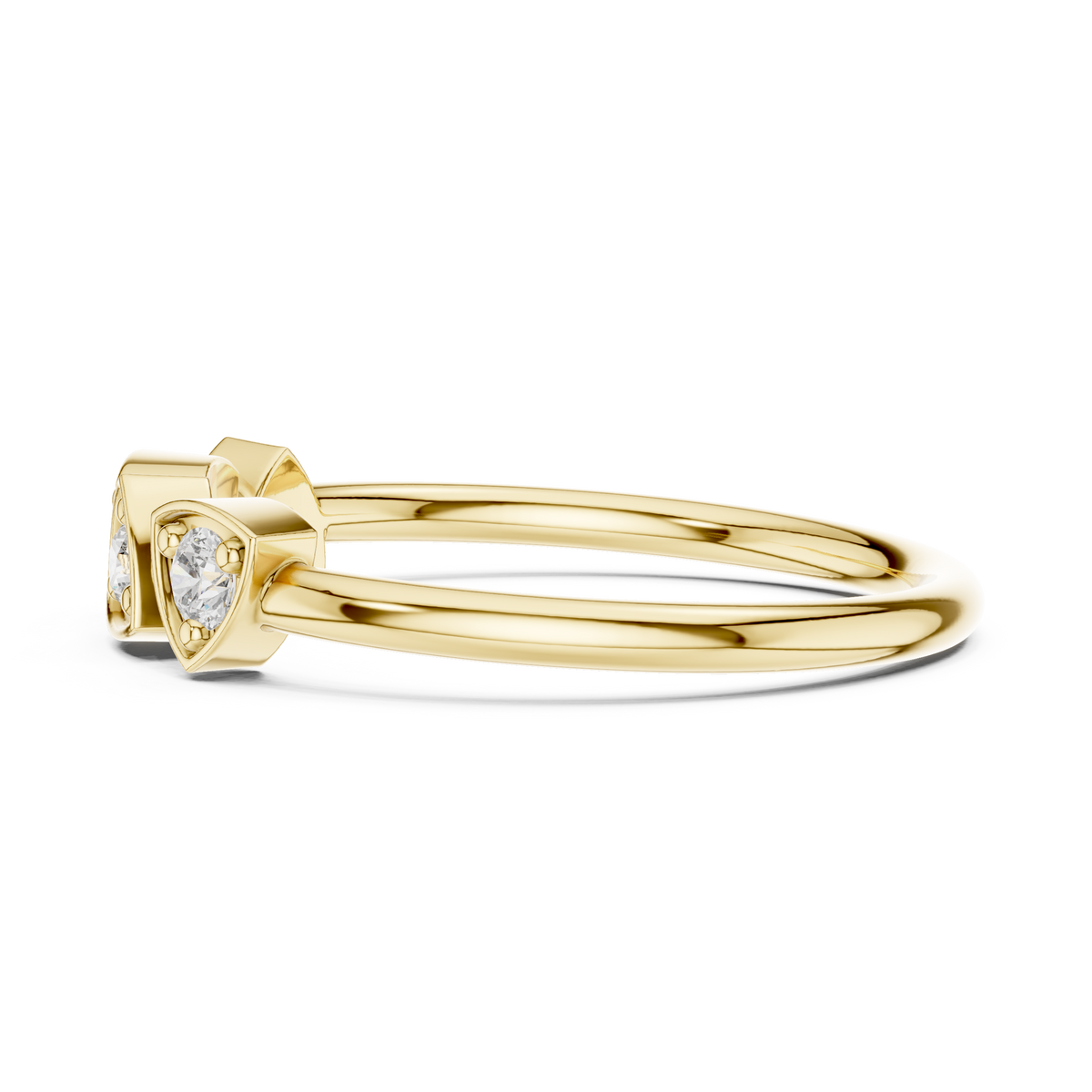 Trillia Quad Positive Spark – Lab Diamond Trilliant Bezel Ring