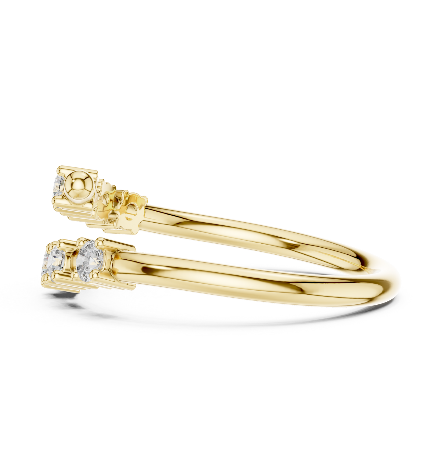 GlimmerGlow 0.21 Ct Round Modern Open Lab Diamond Ring