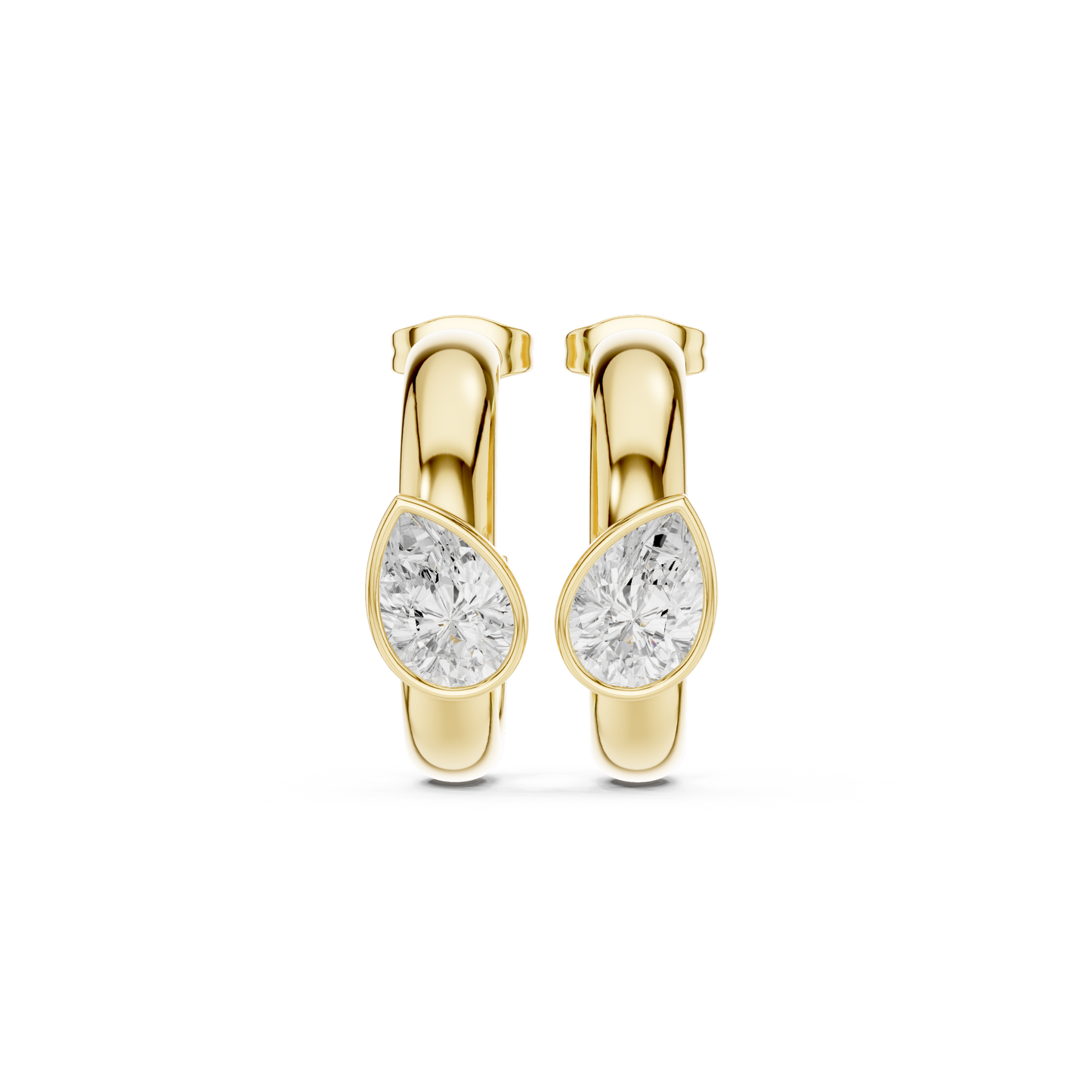 Pear Elegance Lab Grown Diamond Huggie Earrings