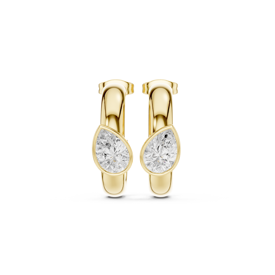 Pear Elegance Lab Grown Diamond Huggie Earrings