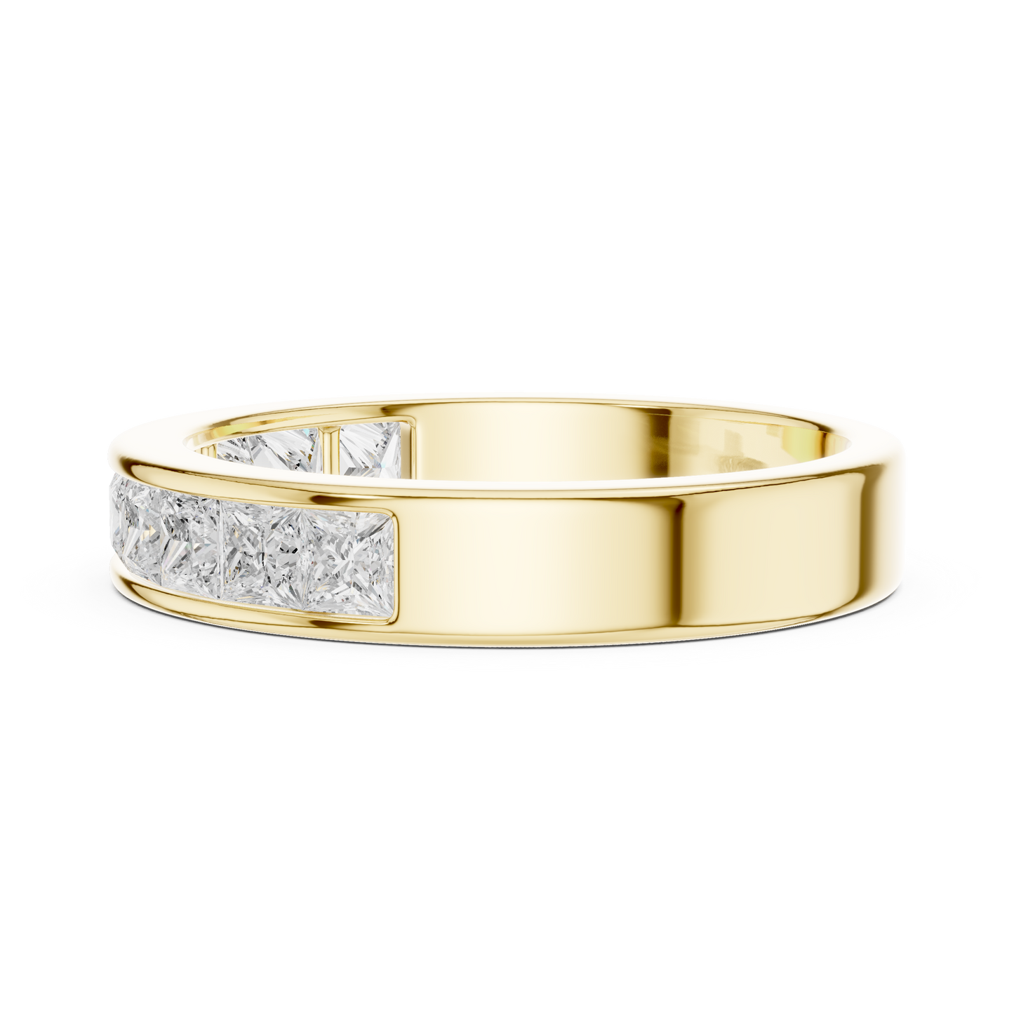 Princess Cut Channel Set Half Eternity Ring in 1 Carat Lab Diamond