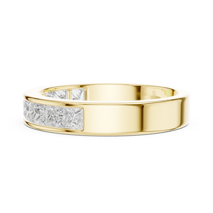 Princess Cut Channel Set Half Eternity Ring in 1 Carat Lab Diamond