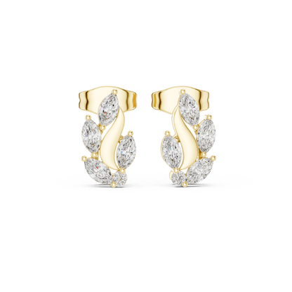 Flame Petal Lab Diamond Stud Earrings
