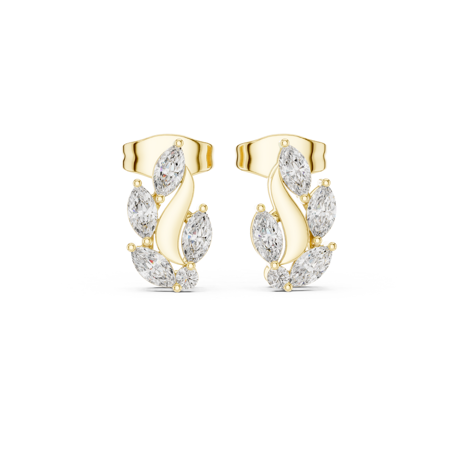 Flame Petal Lab Diamond Stud Earrings
