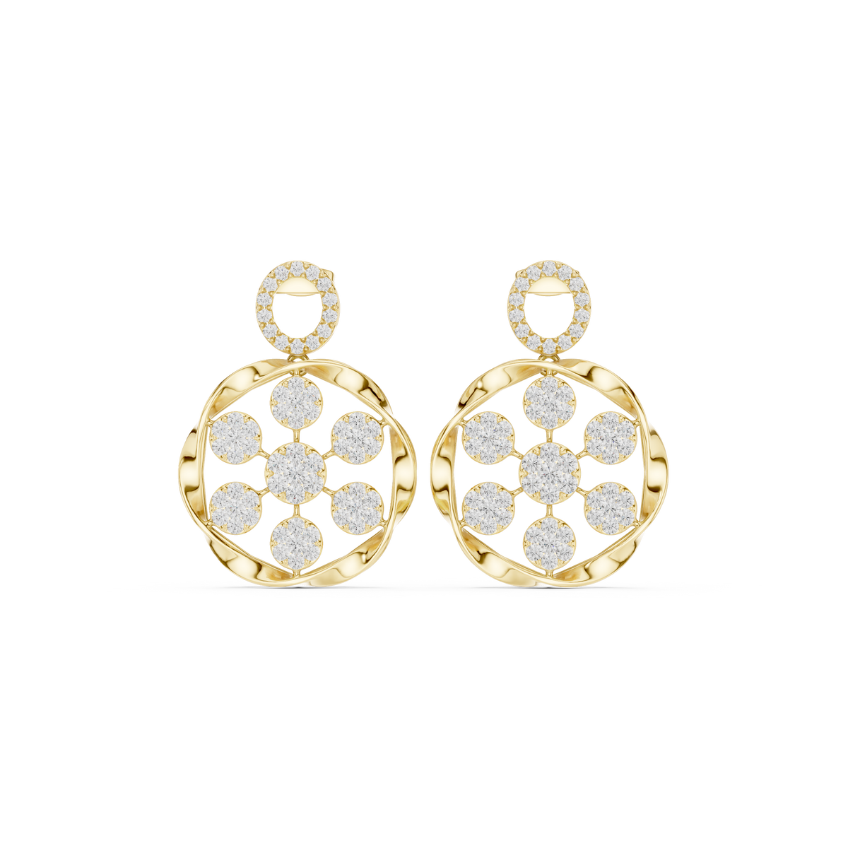 Heritage Bloom Lab Diamond Designer Earrings for Women