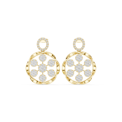 Heritage Bloom Lab Diamond Designer Earrings for Women