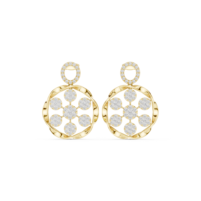 Heritage Bloom Lab Diamond Designer Earrings for Women