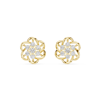 Celestera Floral Lab Diamonds Stud Earrings