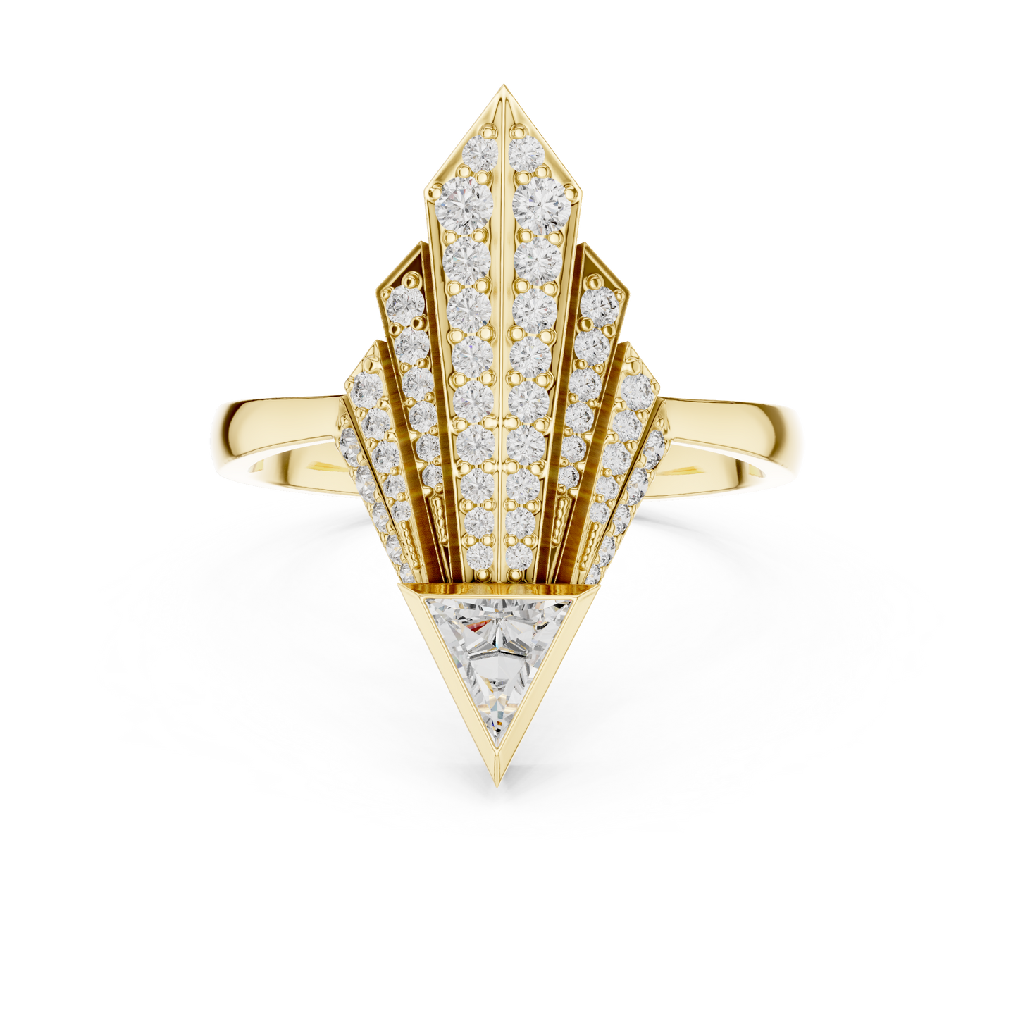 Empire Arrow Lab Diamond Ring – Bold Designer Statement for Party Queens