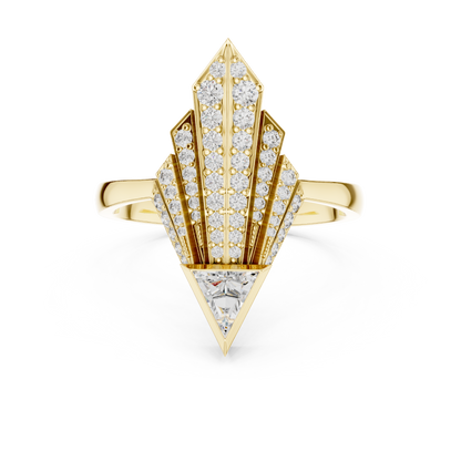 Empire Arrow Lab Diamond Ring – Bold Designer Statement for Party Queens