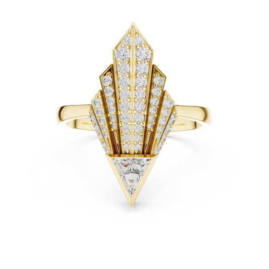 Empire Arrow Lab Diamond Ring – Bold Designer Statement for Party Queens