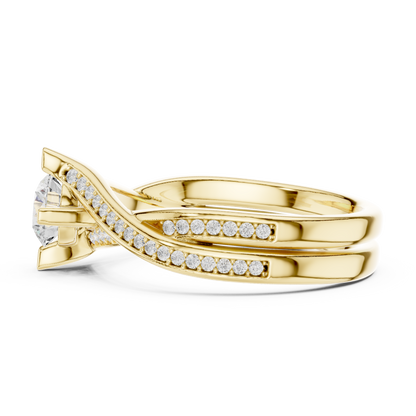 1 Carat Solitaire Lab Grown Diamond Engagement Ring With Twisted Band