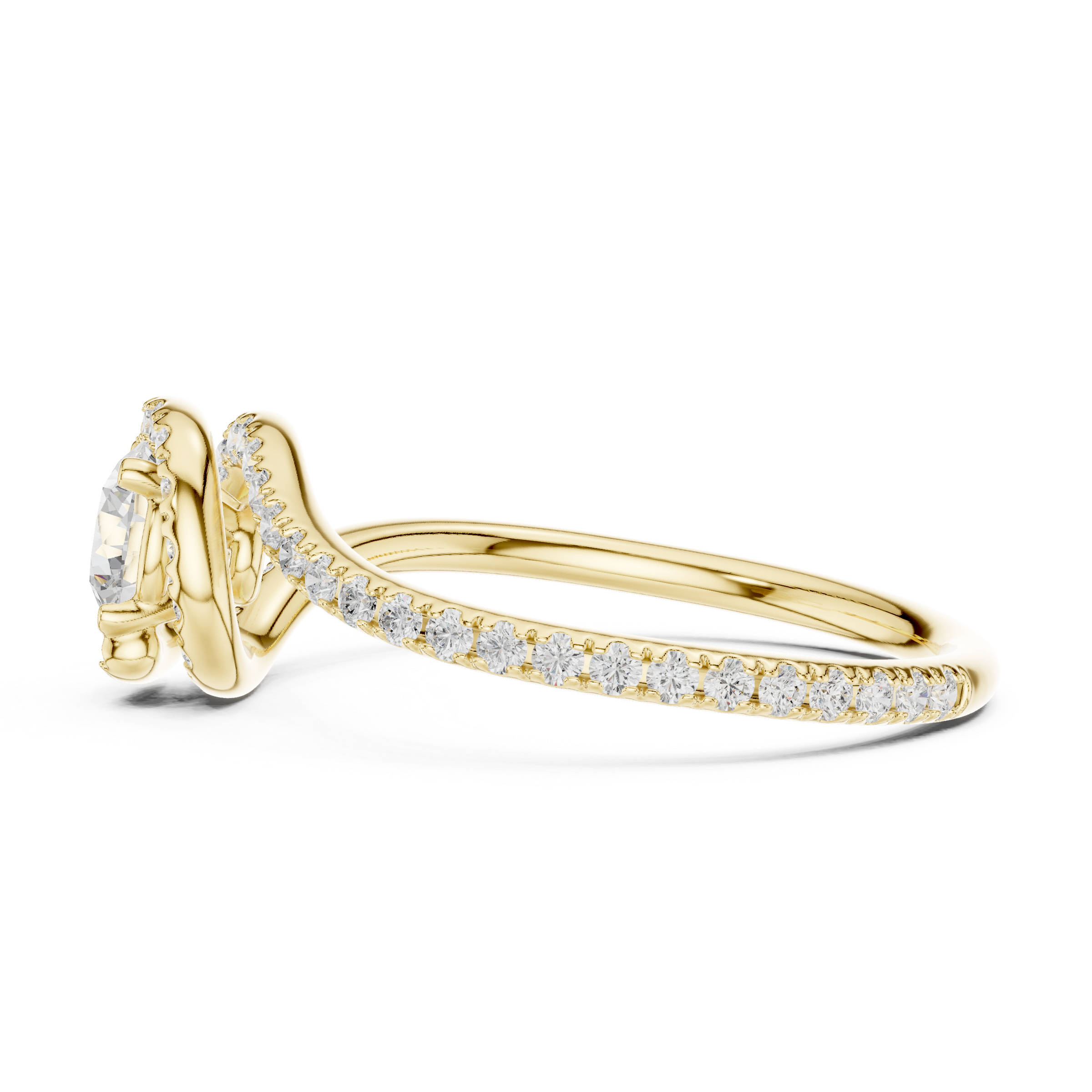 Delicate Hug 50 Cents Lab Diamond Wrap Ring For Wedding & Engagements