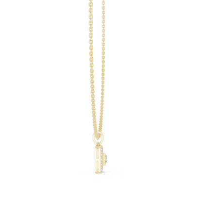 Royal Minimalism Halo Princess Pendant Necklace in Lab Diamonds