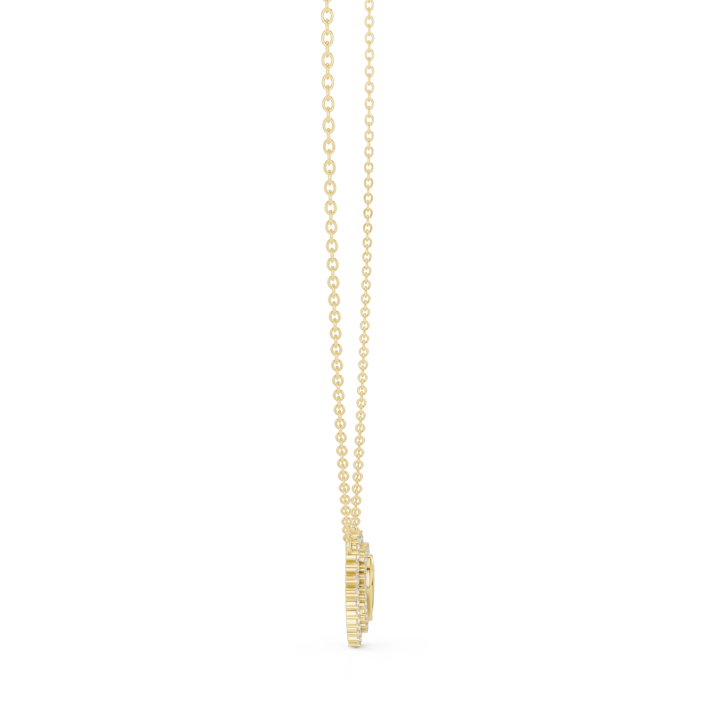 Twinkling Halo Heart Pendant Lab Diamond Necklace