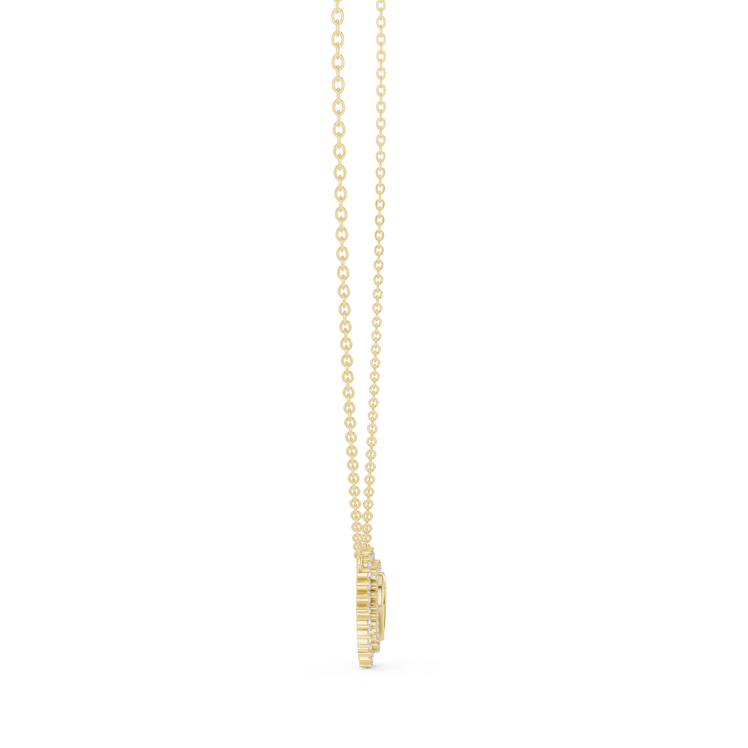 Twinkling Halo Heart Pendant Lab Diamond Necklace