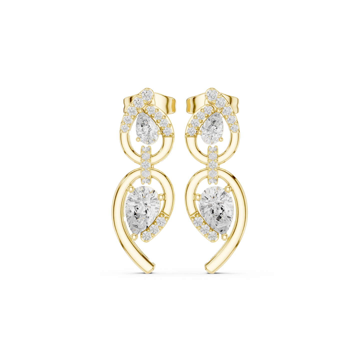 Angelic Beauty Curved Lab Diamond Earrings