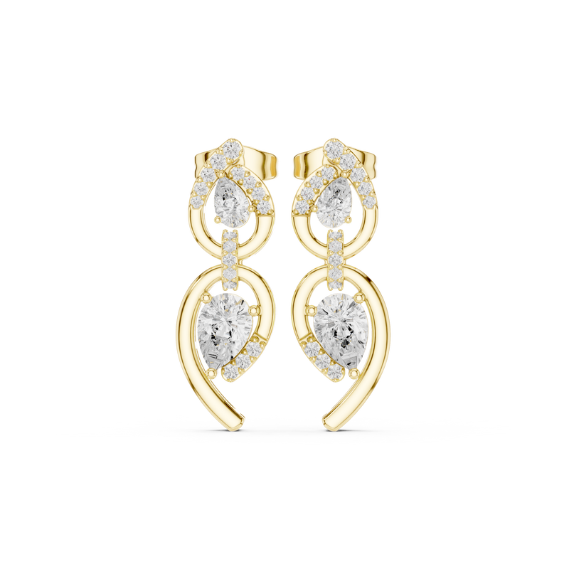 Angelic Beauty Curved Lab Diamond Earrings