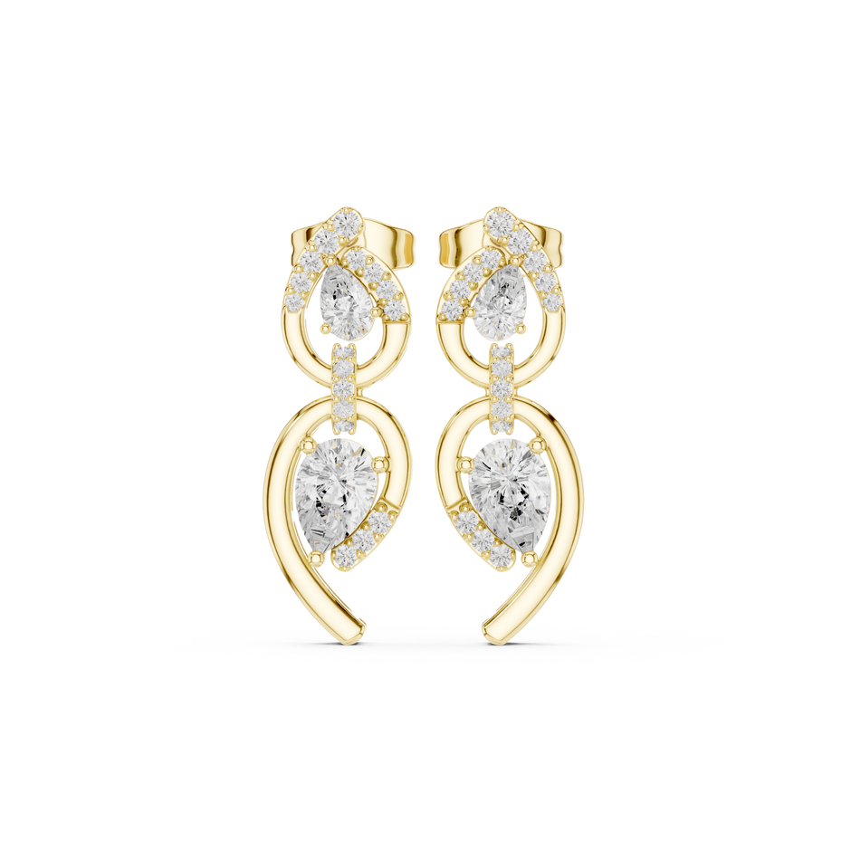 Angelic Beauty Curved Lab Diamond Earrings