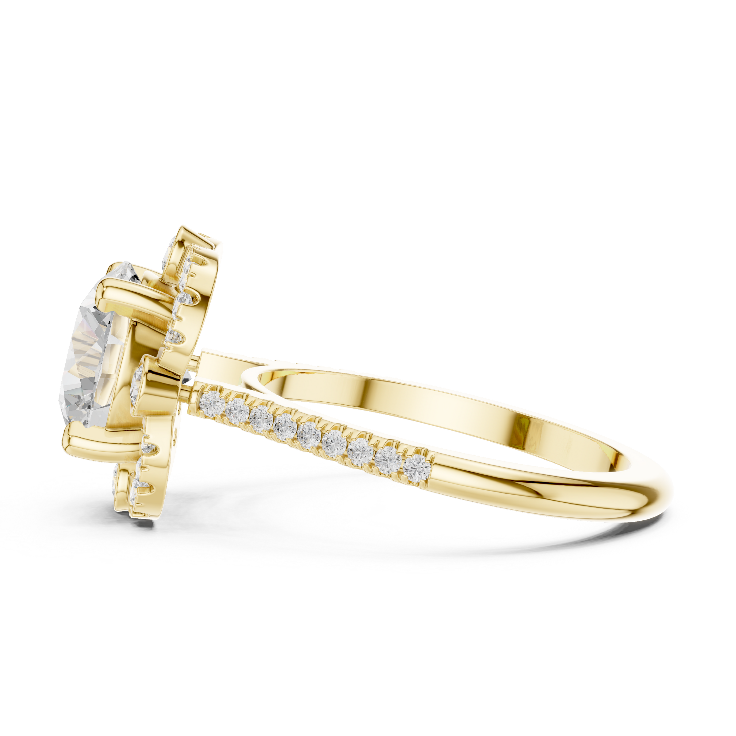 The Florescence Spark 2.5 Carat Round Lab-Grown Diamond Halo Ring