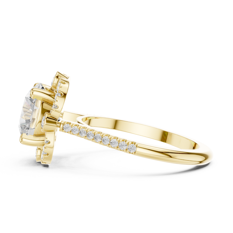 The Florescence Spark 2.5 Carat Round Lab-Grown Diamond Halo Ring