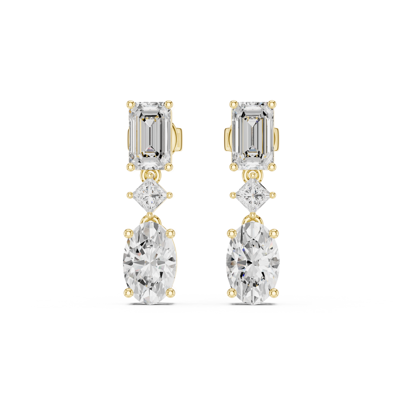 Trivelle Three Step Multi Shape Lab Diamond Earrings