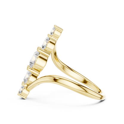 Celeste Curve Bypass Ring in 1.5 Carat Round Lab Diamond