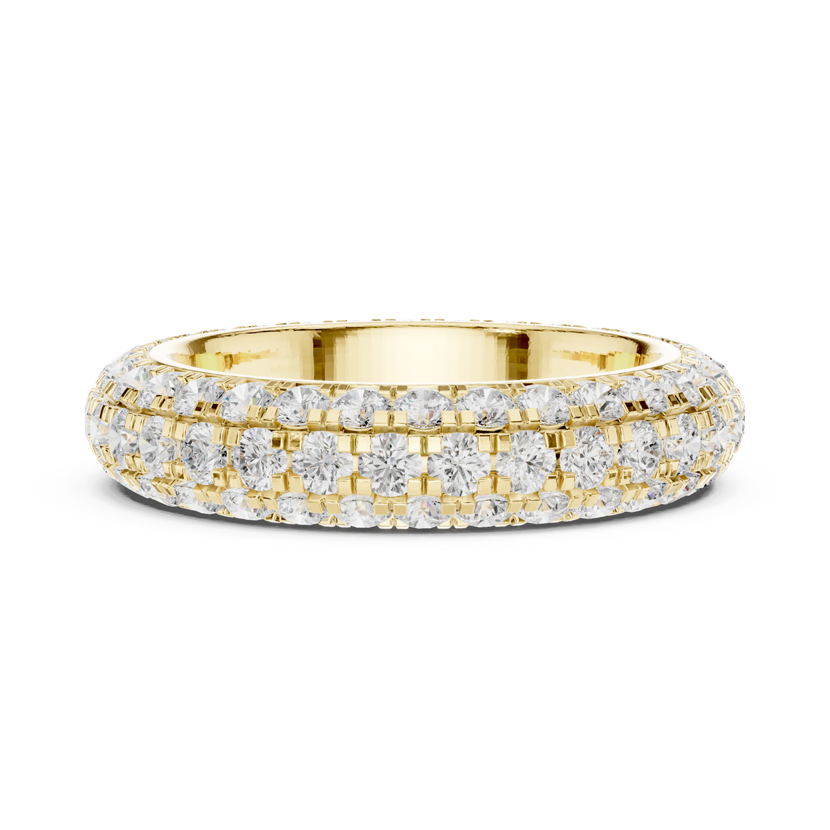 Elegant 3-Line Eternity Lab Diamond Ring