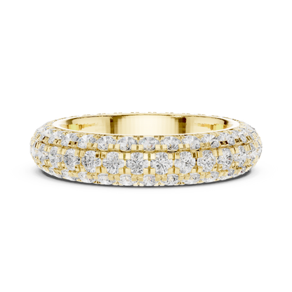 Elegant 3-Line Eternity Lab Diamond Ring
