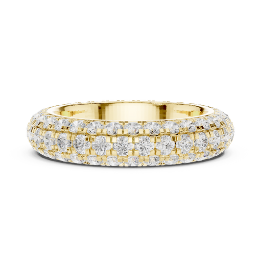 Elegant 3-Line Eternity Lab Diamond Ring