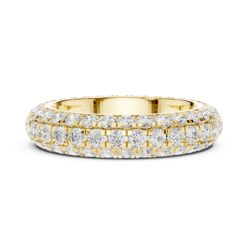 Elegant 3-Line Eternity Lab Diamond Ring