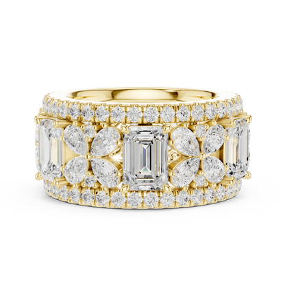 Wide Butterfly Multi-Shape Lab Grown Diamond Eternity Band Ring