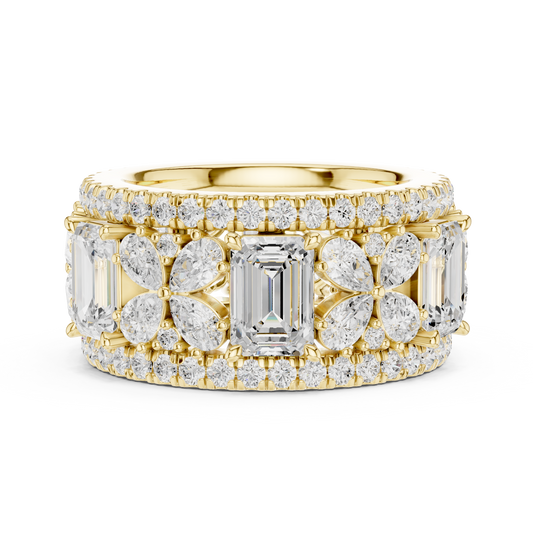 Wide Butterfly Multi-Shape Lab Grown Diamond Eternity Band Ring