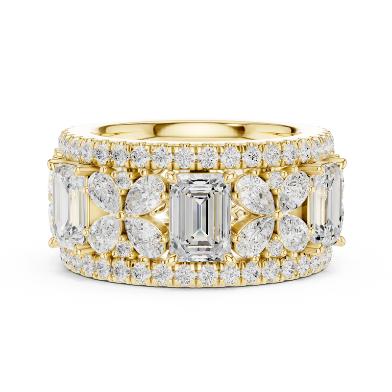 Wide Butterfly Multi-Shape Lab Grown Diamond Eternity Band Ring