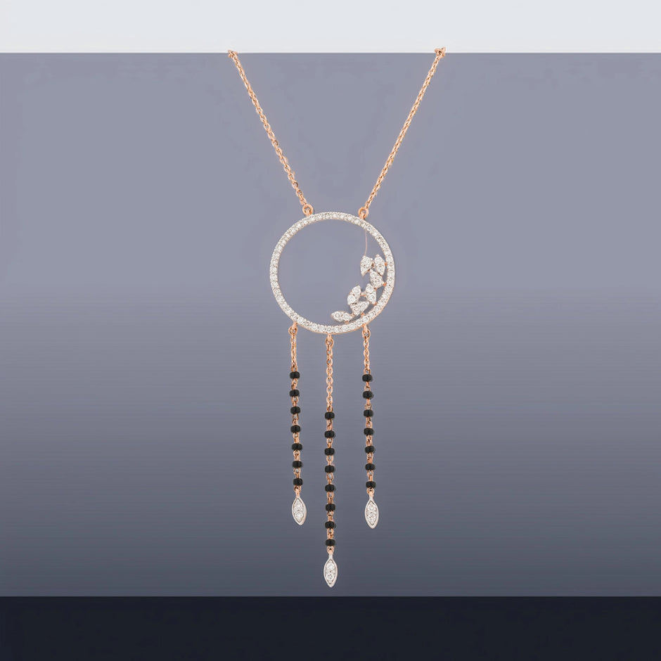 Colourstone Accent Round Diamond Mangalsutra Necklace