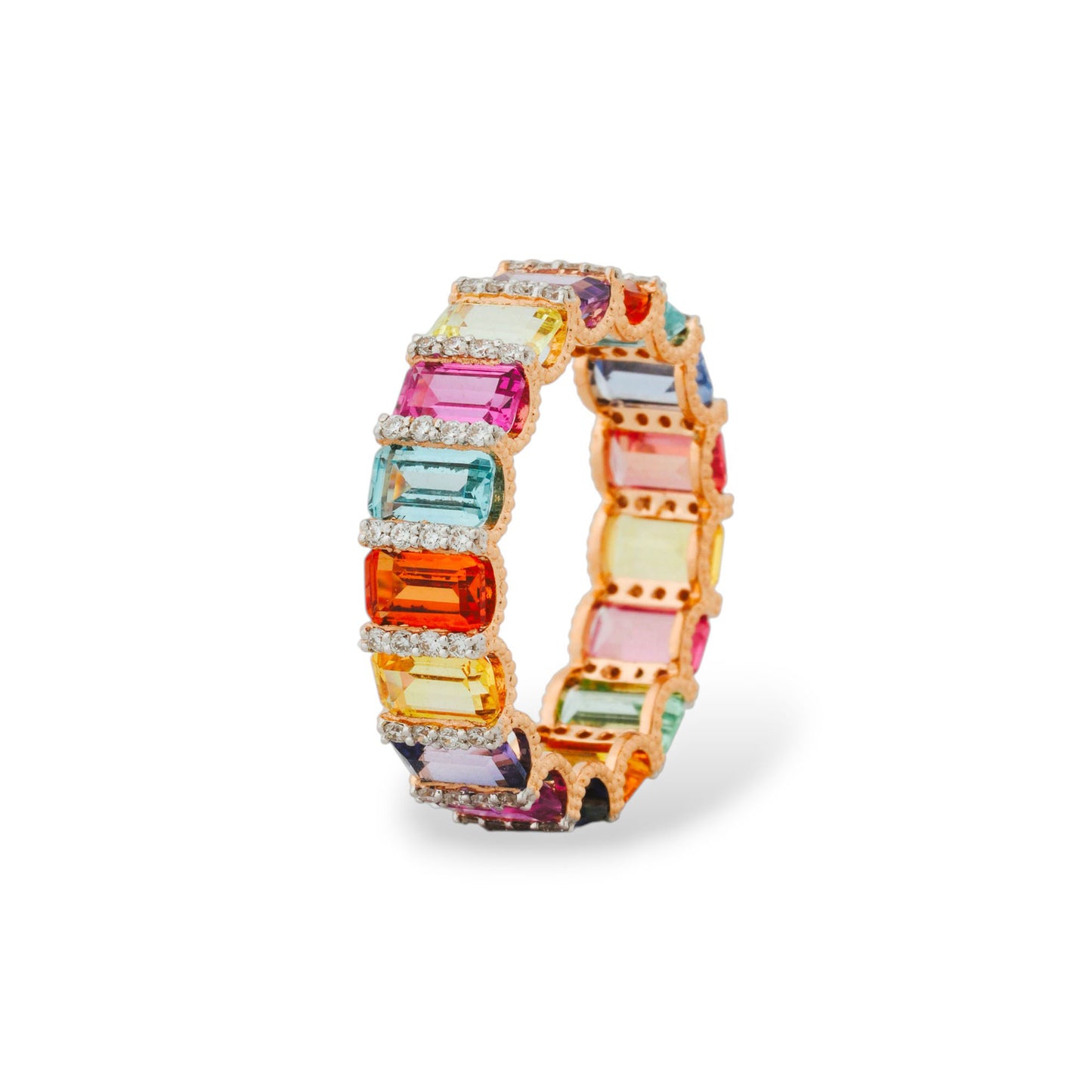 Modern Multi Color Lab Emerald Ring For Women